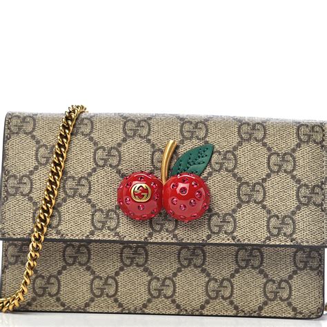 gucci white clutch with cherries|Gucci mini tote bag.